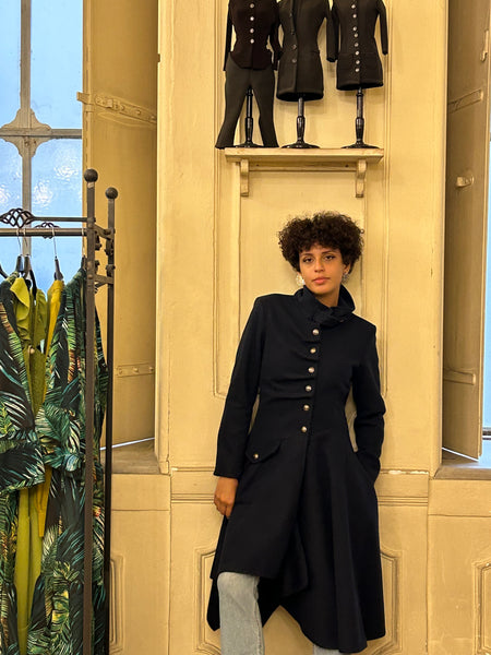 PazzaVenezia Blue Navy Coat